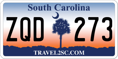 SC license plate ZQD273
