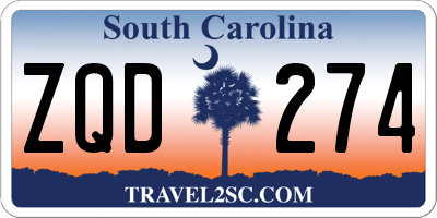 SC license plate ZQD274