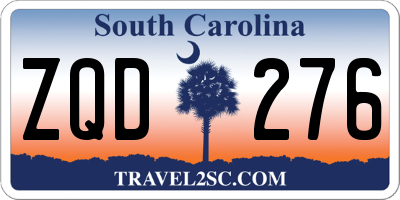 SC license plate ZQD276