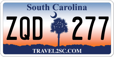 SC license plate ZQD277