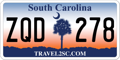 SC license plate ZQD278