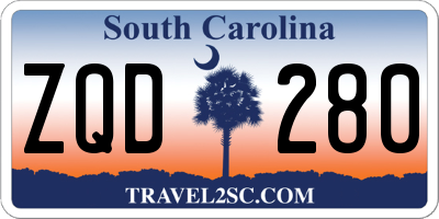 SC license plate ZQD280
