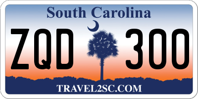 SC license plate ZQD300