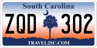 SC license plate ZQD302