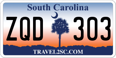 SC license plate ZQD303