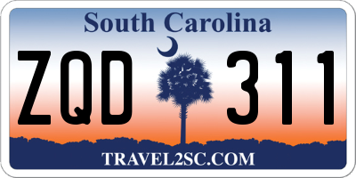 SC license plate ZQD311