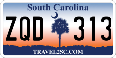 SC license plate ZQD313