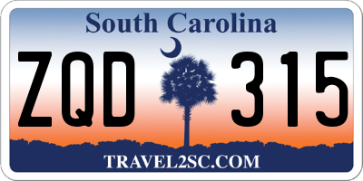 SC license plate ZQD315