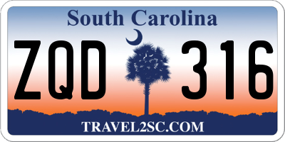 SC license plate ZQD316