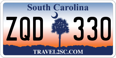 SC license plate ZQD330
