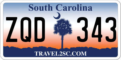 SC license plate ZQD343