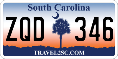 SC license plate ZQD346