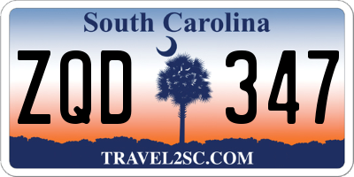 SC license plate ZQD347