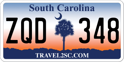 SC license plate ZQD348