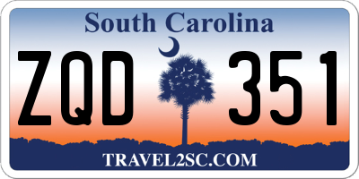 SC license plate ZQD351