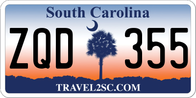 SC license plate ZQD355