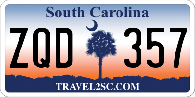 SC license plate ZQD357