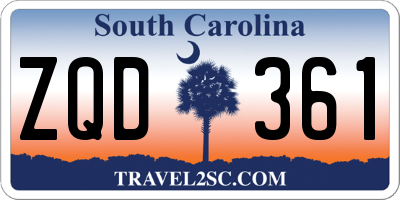 SC license plate ZQD361