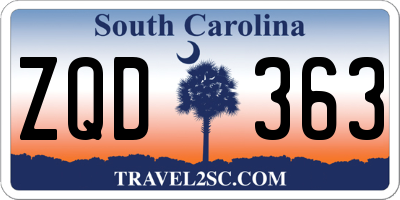SC license plate ZQD363