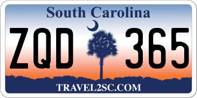 SC license plate ZQD365