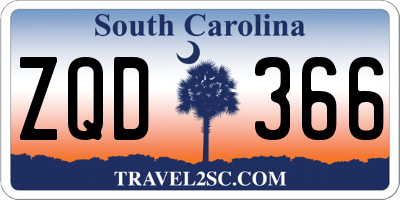 SC license plate ZQD366