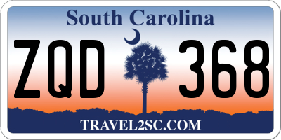 SC license plate ZQD368