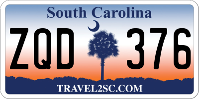 SC license plate ZQD376