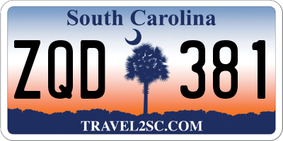 SC license plate ZQD381