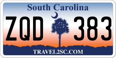 SC license plate ZQD383