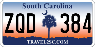 SC license plate ZQD384