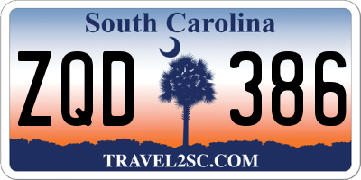 SC license plate ZQD386