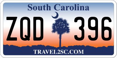 SC license plate ZQD396