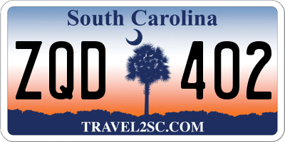 SC license plate ZQD402