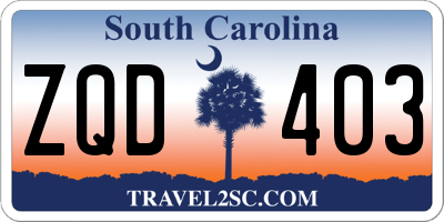 SC license plate ZQD403