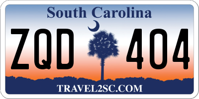 SC license plate ZQD404