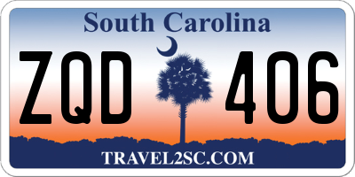 SC license plate ZQD406
