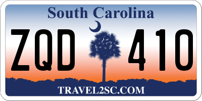 SC license plate ZQD410