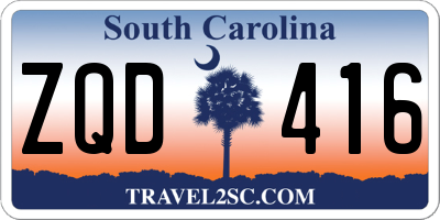 SC license plate ZQD416