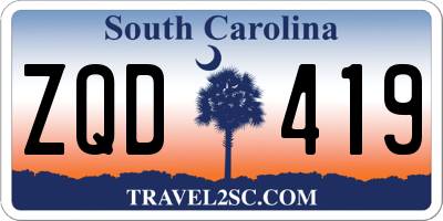SC license plate ZQD419