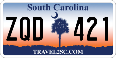 SC license plate ZQD421