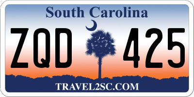 SC license plate ZQD425