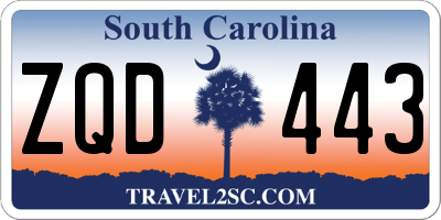 SC license plate ZQD443