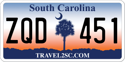 SC license plate ZQD451