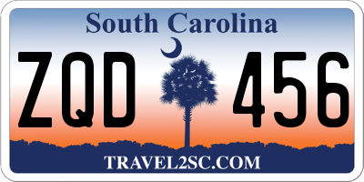 SC license plate ZQD456