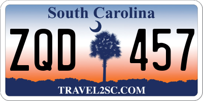 SC license plate ZQD457
