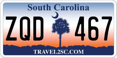 SC license plate ZQD467