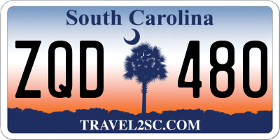 SC license plate ZQD480