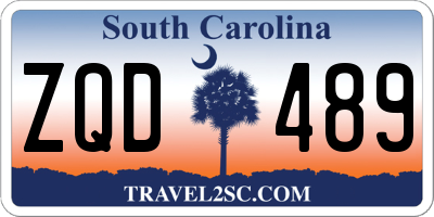 SC license plate ZQD489