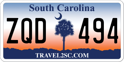 SC license plate ZQD494