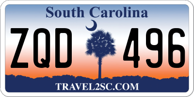 SC license plate ZQD496